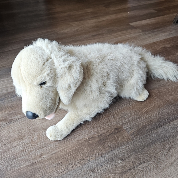 Vintage Large Realistic Golden Retriever Dog Stuffed Animal PLUSH